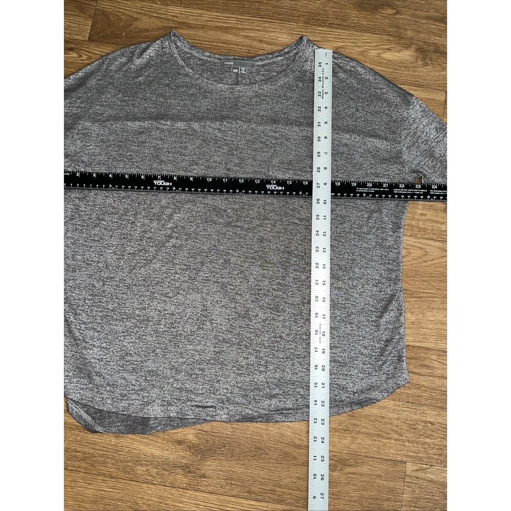 Vince Womens Top M Heathered Gray Slight Sparkle Minimalistic Neutral - Picture 5 of 7